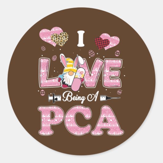 Sticker Rond I Love Bein PCA Gnome Easter Nurse (Devant)