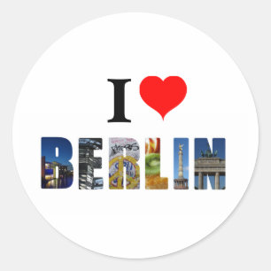 Sticker Rond I Love Berlin Allemagne Travel City Photo