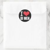 Sticker Rond I Love Bi Me Bisexual Men Bi Pride Bisexual Pride (Sac)