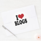 Sticker Rond I Love blogs (Enveloppe)