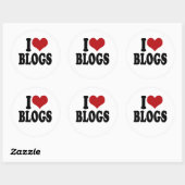 Sticker Rond I Love blogs (Feuille)