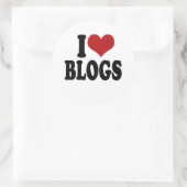 Sticker Rond I Love blogs (Sac)