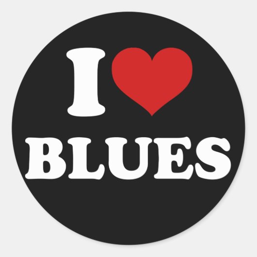 Sticker Rond I Love Blues (Devant)