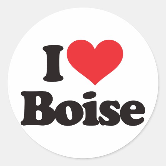 Sticker Rond I Love Boise (Devant)