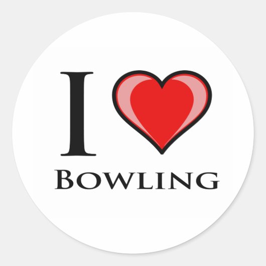 Sticker Rond I Love Bowling (Devant)