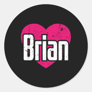 Sticker Rond I Love Brian Prénom I He Brian