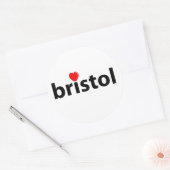 Sticker Rond I love Bristol (Enveloppe)