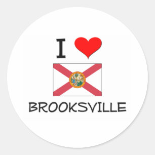 Sticker Rond I Love BROOKSVILLE Floride