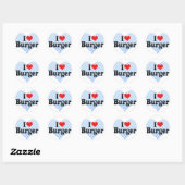 Sticker Rond I Love Burger (Feuille)
