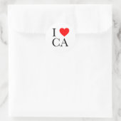 Sticker Rond I Love CA (Sac)