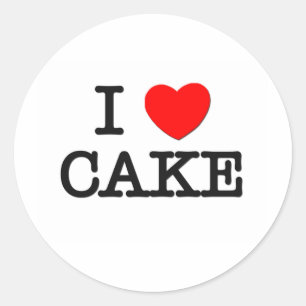 Sticker Rond I Love CAKE ( nourriture )