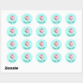 Sticker Rond I Love Cake with Yummy Cake Slice (Feuille)
