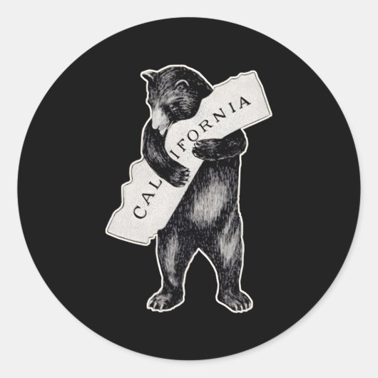 Sticker Rond I Love California Cali Pride Bear (Devant)