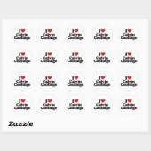 Sticker Rond I Love Calvin Coolidge (Feuille)