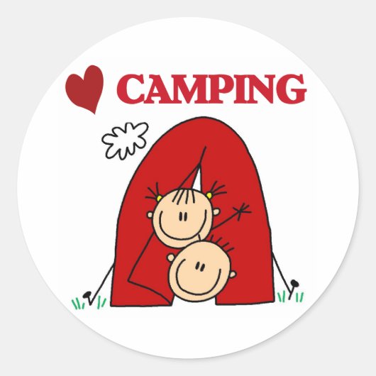 Sticker Rond I Love Camping (Devant)