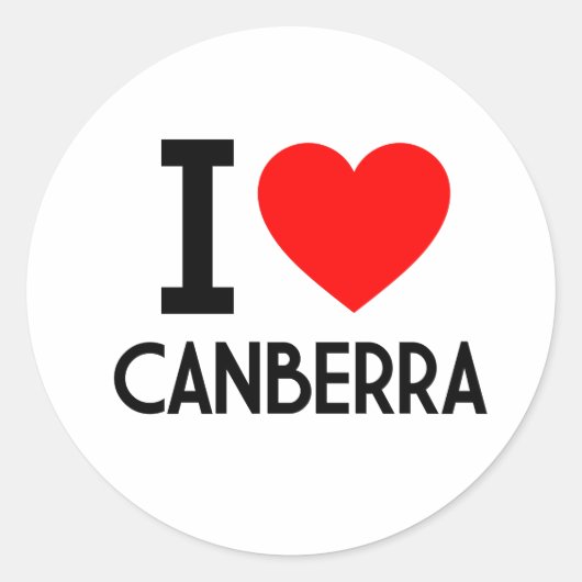 Sticker Rond I Love Canberra (Devant)