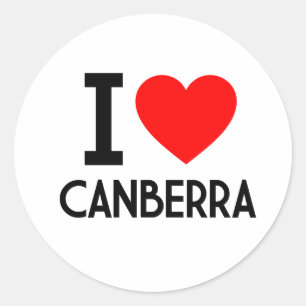 Sticker Rond I Love Canberra