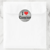 Sticker Rond I Love Cancun, Mexique (Sac)