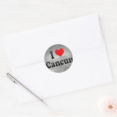 Sticker Rond I Love Cancun, Mexique (Enveloppe)