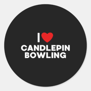 Sticker Rond I Love Candlepin Bowling T Shirt