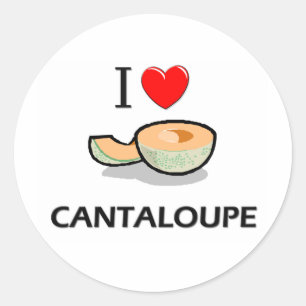 Sticker Rond I Love Cantaloupe