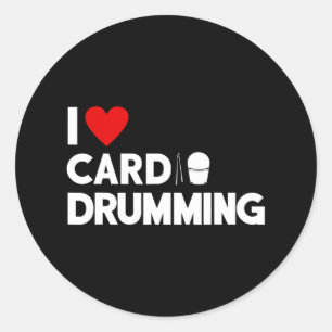 Sticker Rond I Love Cardio Drumming Gym Fitness Cl entraînement