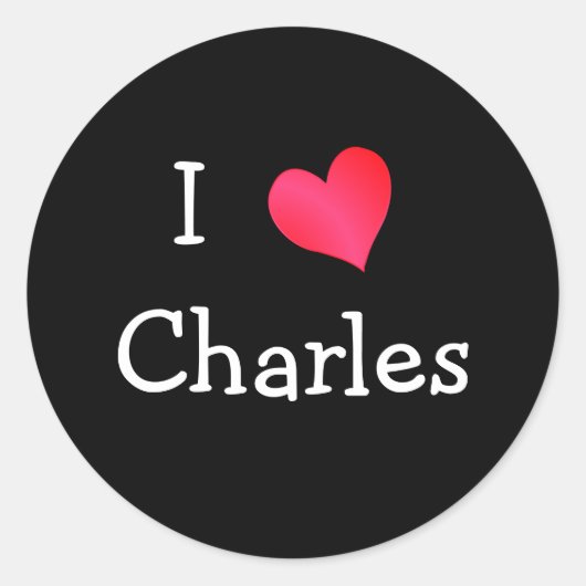 Sticker Rond I Love Charles (Devant)