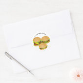 Sticker Rond I Love Cheeseburgers (Enveloppe)