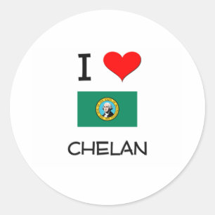 Sticker Rond I Love Chelan Washington