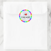 Sticker Rond I Love Chicago, design de texte (Sac)