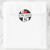 Sticker Rond I Love Chicago IL (Sac)