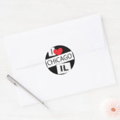 Sticker Rond I Love Chicago IL (Enveloppe)