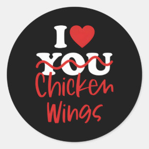 Sticker Rond I Love Chicken Wings