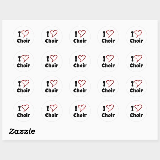 Sticker Rond I Love Choir (Feuille)