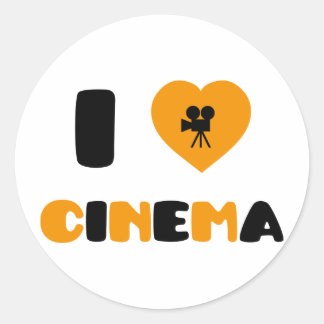 Sticker Rond I Love Cinema