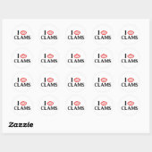 Sticker Rond I Love Clams (Feuille)