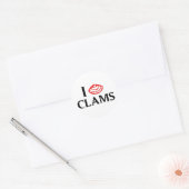 Sticker Rond I Love Clams (Enveloppe)