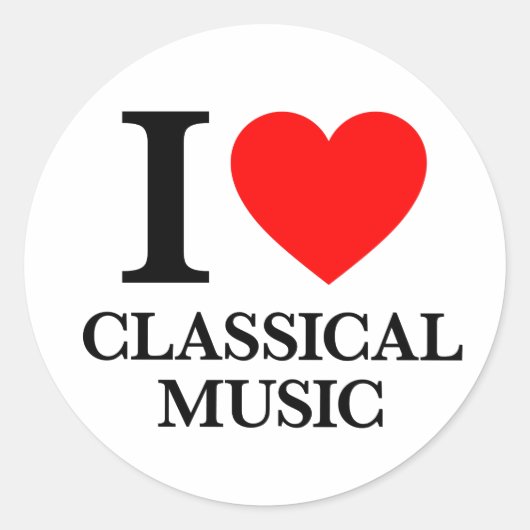 Sticker Rond I Love Classical Music (Devant)