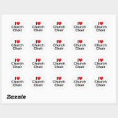 Sticker Rond I Love (Coeur) (Feuille)
