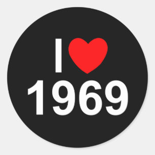 Sticker Rond I Love (Coeur) 1969