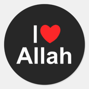 Sticker Rond I Love (Coeur) Allah