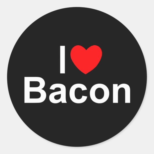 Sticker Rond I Love (Coeur) Bacon (Devant)