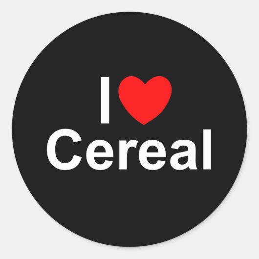 Sticker Rond I Love (Coeur) Céréales (Devant)