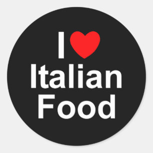 Sticker Rond I Love (Coeur) Cuisine italienne