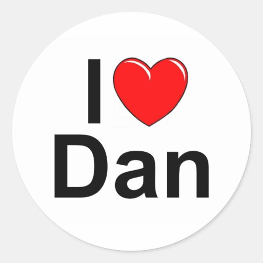 Sticker Rond I Love (Coeur) Dan (Devant)