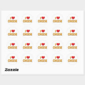 Sticker Rond I Love Coeur Fromage - Louveur Laitier (Feuille)