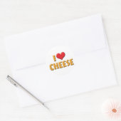 Sticker Rond I Love Coeur Fromage - Louveur Laitier (Enveloppe)