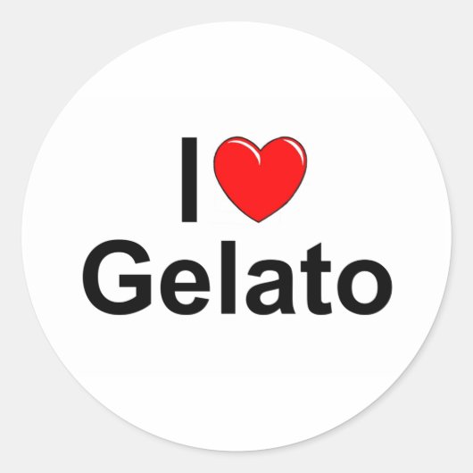 Sticker Rond I Love (Coeur) Gelato (Devant)