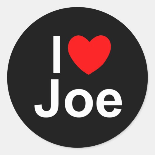 Sticker Rond I Love (Coeur) Joe (Devant)