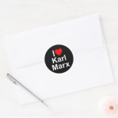 Sticker Rond I Love (Coeur) Karl Marx (Enveloppe)